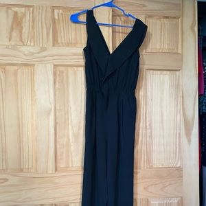 Urban Outfitters Black Sleeveless Jumpsuit with Ruffled Neckline